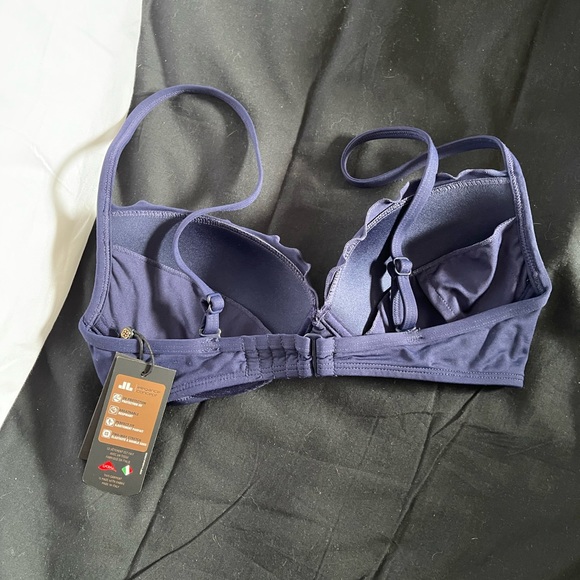 Navy Blue XS turquoise couture bikini top - Picture 2 of 6